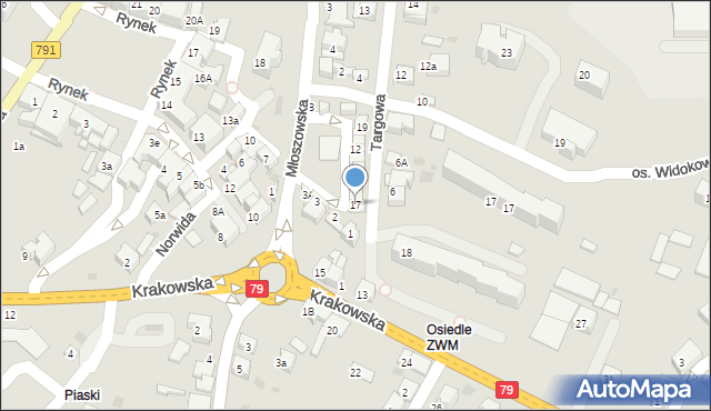 Trzebinia, Plac Targowy, 17, mapa Trzebinia