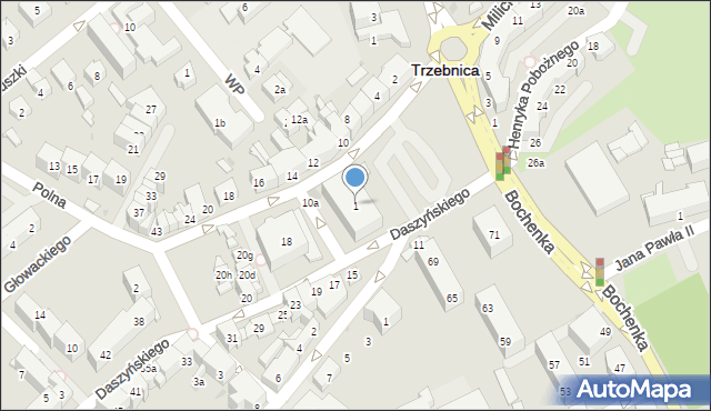 Trzebnica, Plac Piłsudskiego Józefa, marsz., 1, mapa Trzebnica