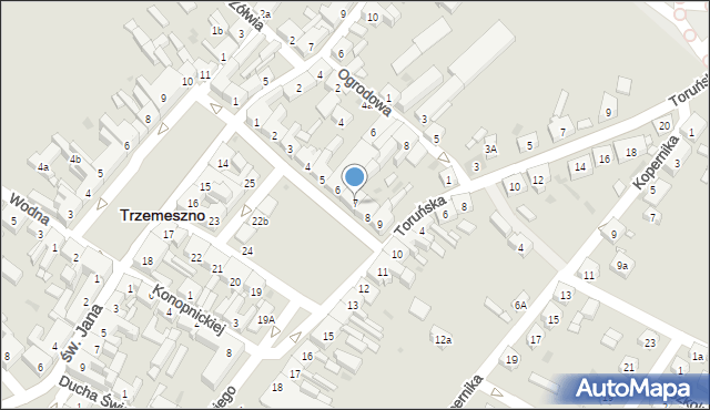 Trzemeszno, Plac Świętego Wojciecha, 7, mapa Trzemeszno