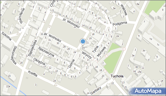 Tuchola, Plac Wolności, 23, mapa Tuchola