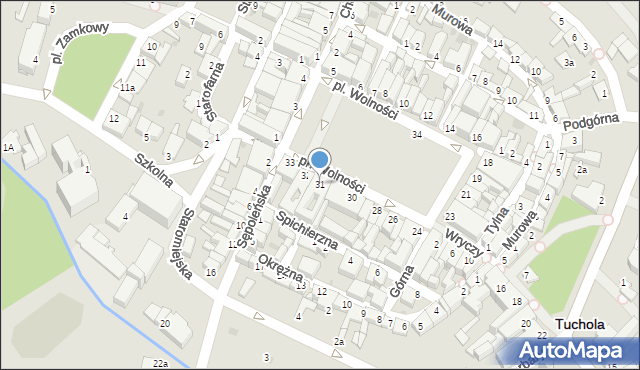 Tuchola, Plac Wolności, 31, mapa Tuchola