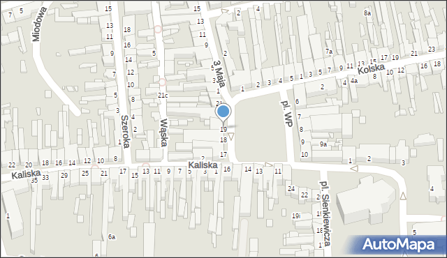 Turek, Plac Wojska Polskiego, 19, mapa Turka