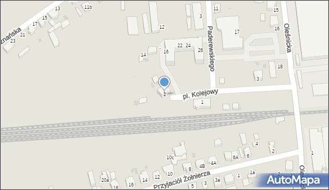 Twardogóra, Plac Kolejowy, 2, mapa Twardogóra