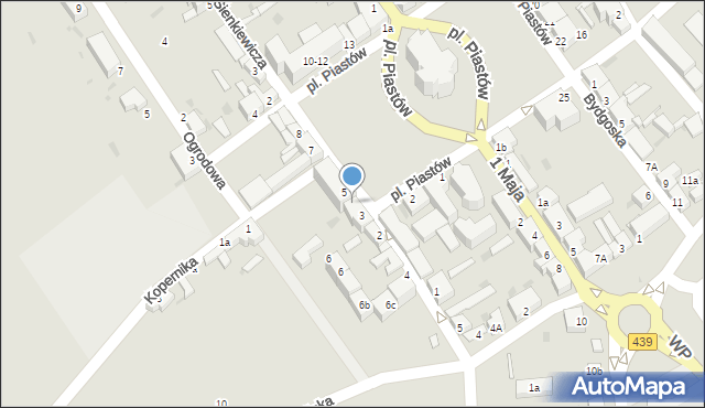 Twardogóra, Plac Piastów, 4, mapa Twardogóra
