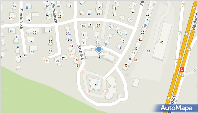 Tychy, Plac Zbawiciela, 2, mapa Tychów