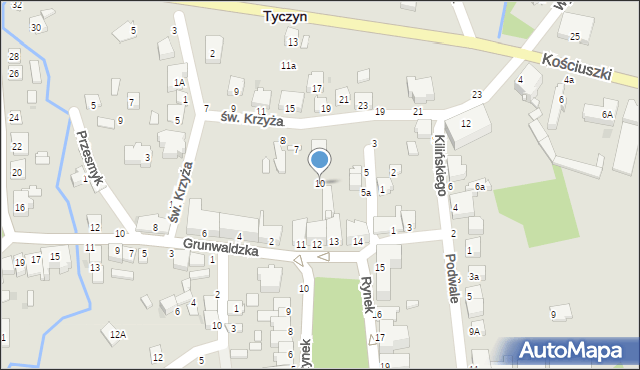 Tyczyn, Plac Wolności, 10, mapa Tyczyn