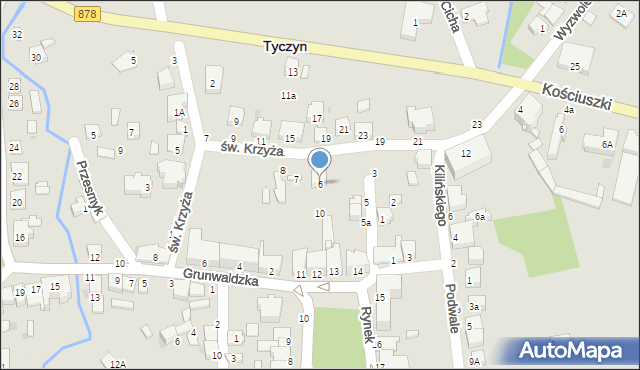 Tyczyn, Plac Wolności, 6, mapa Tyczyn