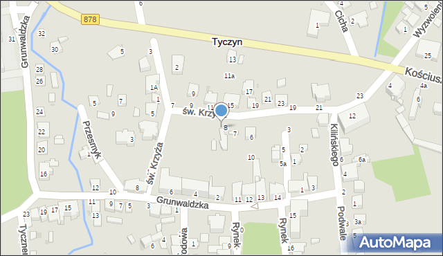 Tyczyn, Plac Wolności, 9, mapa Tyczyn