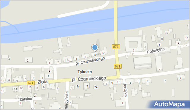 Tykocin, Plac Czarnieckiego Stefana, hetm., 10, mapa Tykocin