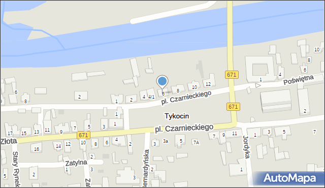 Tykocin, Plac Czarnieckiego Stefana, hetm., 6, mapa Tykocin