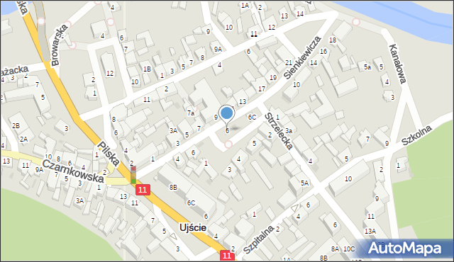 Ujście, Plac Powstańców Wielkopolskich, 6, mapa Ujście