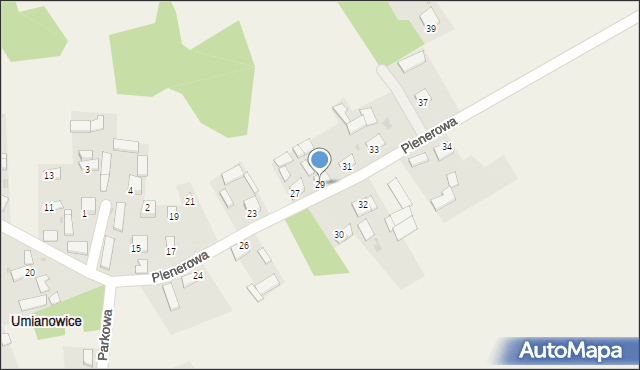 Umianowice, Plenerowa, 29, mapa Umianowice