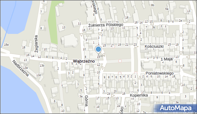 Wąbrzeźno, Plac Jana Pawła II, 13, mapa Wąbrzeźno