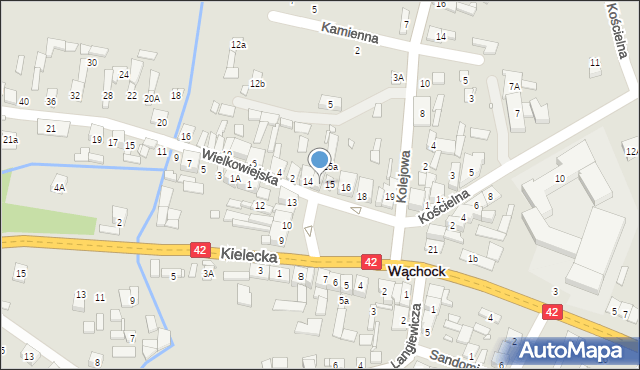 Wąchock, Plac Majora Ponurego, 14a, mapa Wąchock