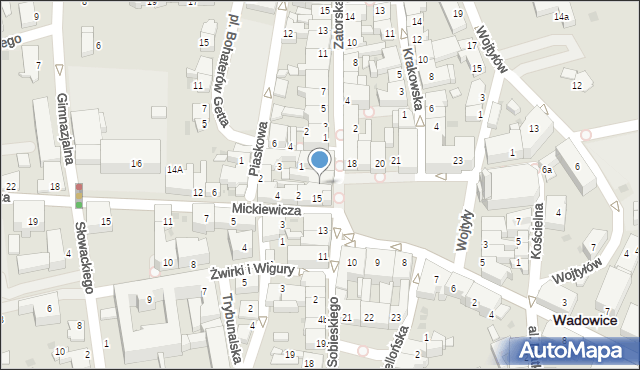 Wadowice, Plac Jana Pawła II, 16, mapa Wadowice
