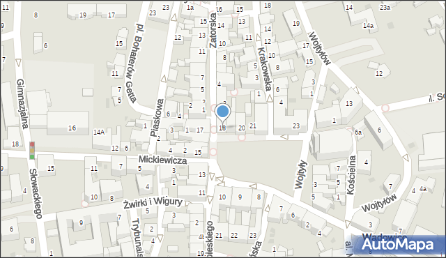 Wadowice, Plac Jana Pawła II, 18, mapa Wadowice