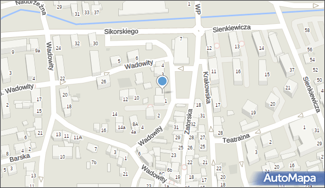 Wadowice, Plac Obrońców Westerplatte, 2, mapa Wadowice