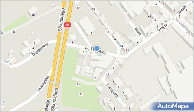 Wałbrzych, Plac Teatralny, 1, mapa Wałbrzycha