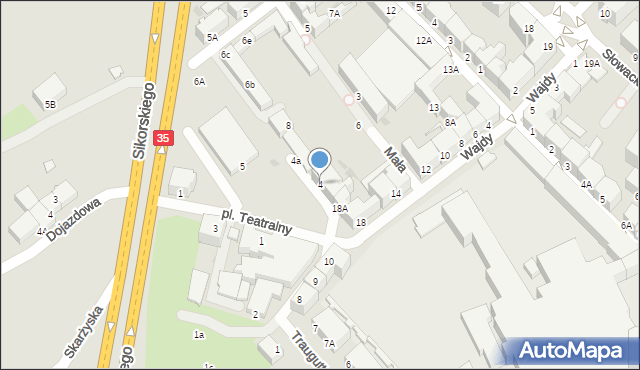 Wałbrzych, Plac Teatralny, 4, mapa Wałbrzycha