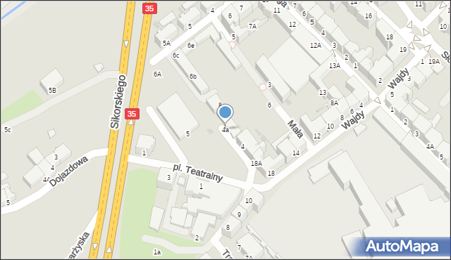 Wałbrzych, Plac Teatralny, 4a, mapa Wałbrzycha