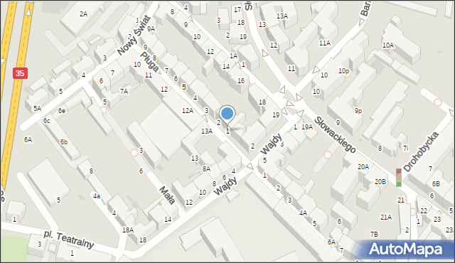 Wałbrzych, Pługa Adama, 1, mapa Wałbrzycha