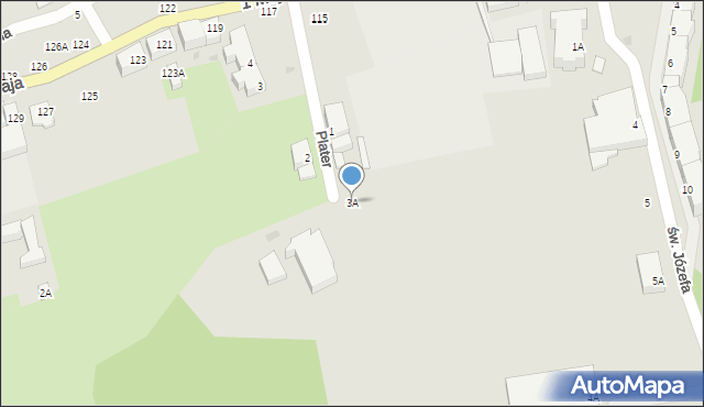 Wałbrzych, Plater Emilii, 3A, mapa Wałbrzycha