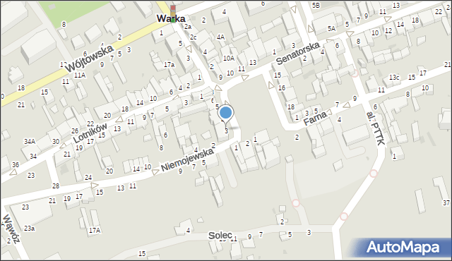 Warka, Plac Czarnieckiego Stefana, hetm., 3, mapa Warka