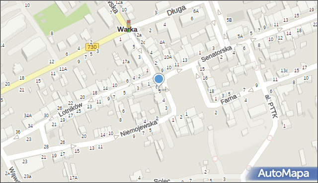 Warka, Plac Czarnieckiego Stefana, hetm., 5, mapa Warka