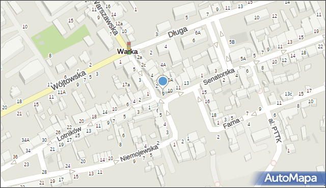 Warka, Plac Czarnieckiego Stefana, hetm., 9, mapa Warka