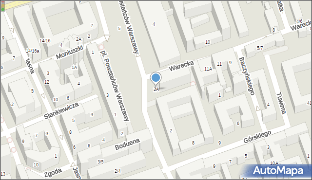 Warszawa, Plac Powstańców Warszawy, 2A, mapa Warszawy