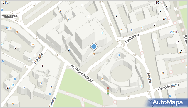 Warszawa, Plac Piłsudskiego Józefa, marsz., 9, mapa Warszawy