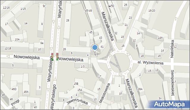 Warszawa, Plac Zbawiciela, 5, mapa Warszawy