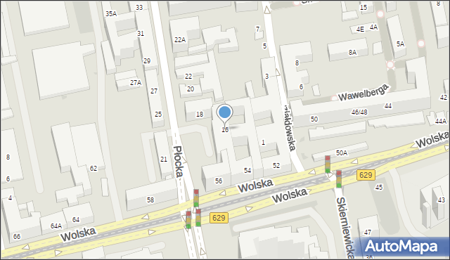 Warszawa, Płocka, 16, mapa Warszawy