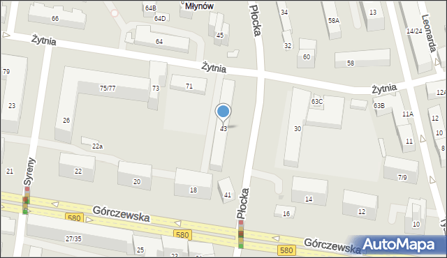 Warszawa, Płocka, 43, mapa Warszawy