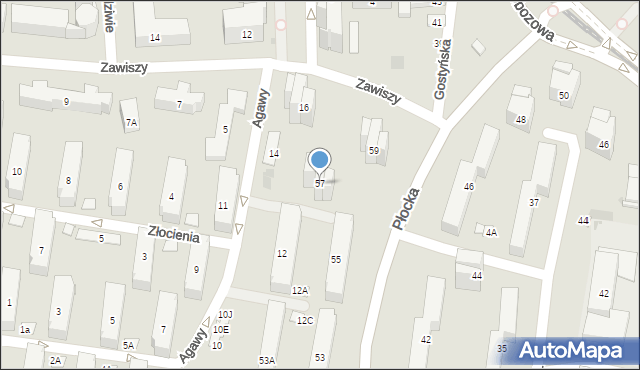 Warszawa, Płocka, 57, mapa Warszawy