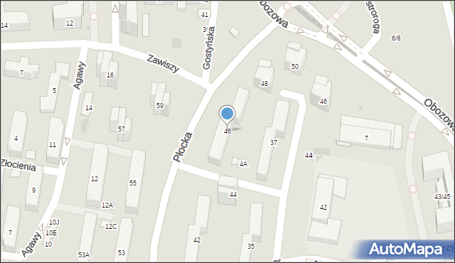 Warszawa, Płocka, 46, mapa Warszawy