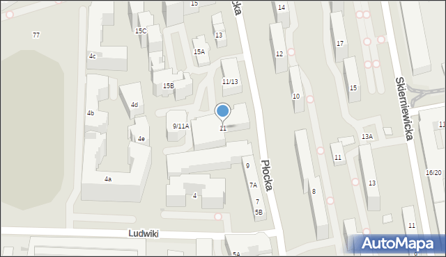 Warszawa, Płocka, 11, mapa Warszawy