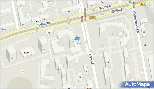 Warszawa, Płocka, 17, mapa Warszawy