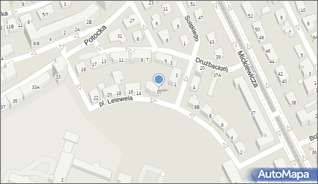 Warszawa, Plac Lelewela Joachima, 10, mapa Warszawy