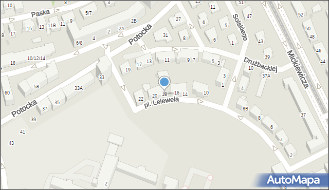 Warszawa, Plac Lelewela Joachima, 18, mapa Warszawy