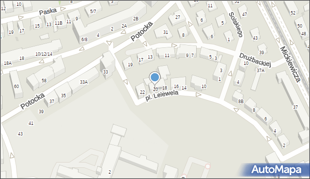 Warszawa, Plac Lelewela Joachima, 20, mapa Warszawy