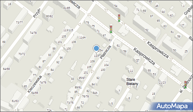 Warszawa, Płatnicza, 113, mapa Warszawy