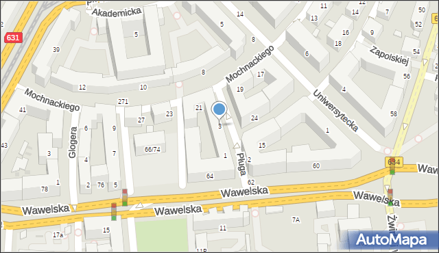 Warszawa, Pługa Adama, 3, mapa Warszawy