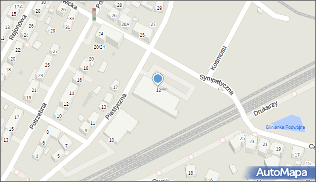 Warszawa, Plastyczna, 12, mapa Warszawy