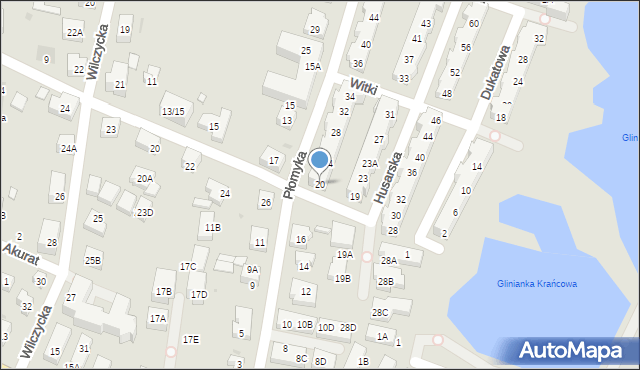 Warszawa, Płomyka, 20, mapa Warszawy