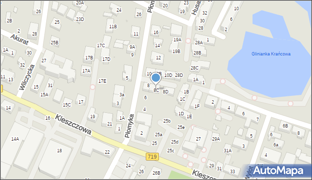 Warszawa, Płomyka, 8C, mapa Warszawy