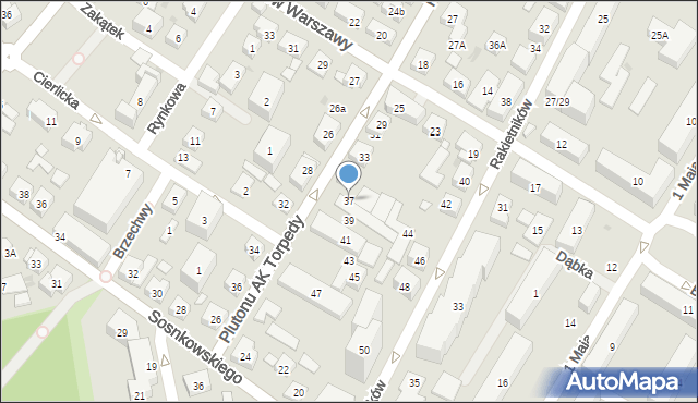 Warszawa, Plutonu AK Torpedy, 37, mapa Warszawy