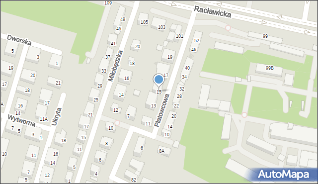 Warszawa, Płatowcowa, 15, mapa Warszawy