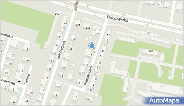 Warszawa, Płatowcowa, 17A, mapa Warszawy