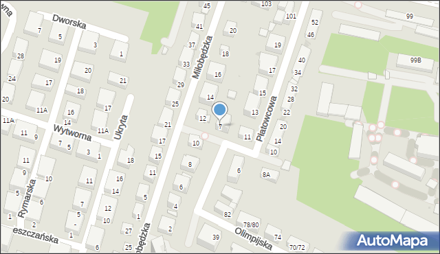 Warszawa, Płatowcowa, 7, mapa Warszawy